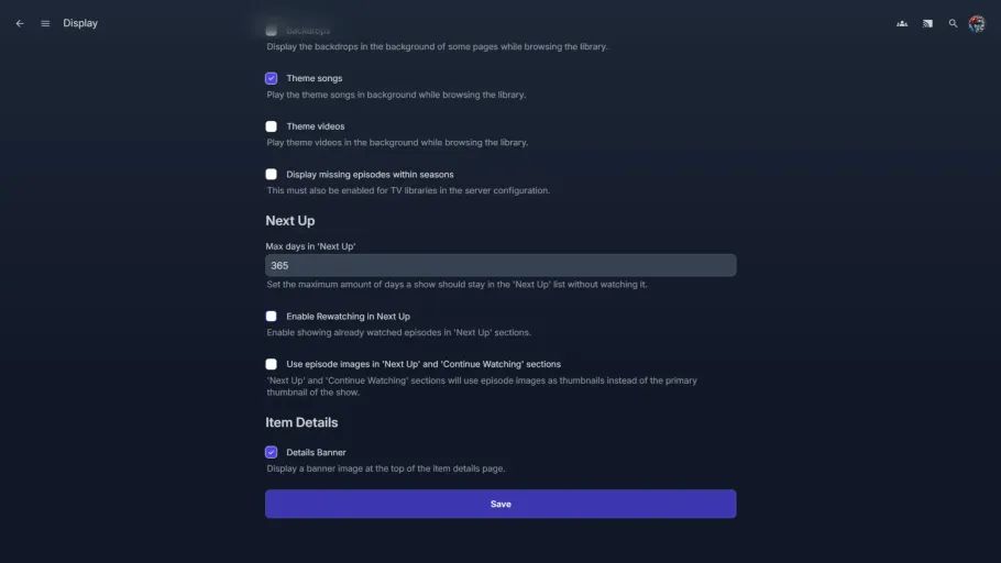 Settings Page